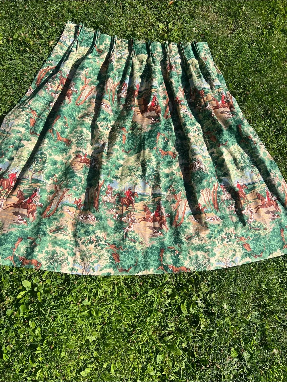 4 panels of Vintage Schumacher Limited Edition Tally Ho Drapes-like new!